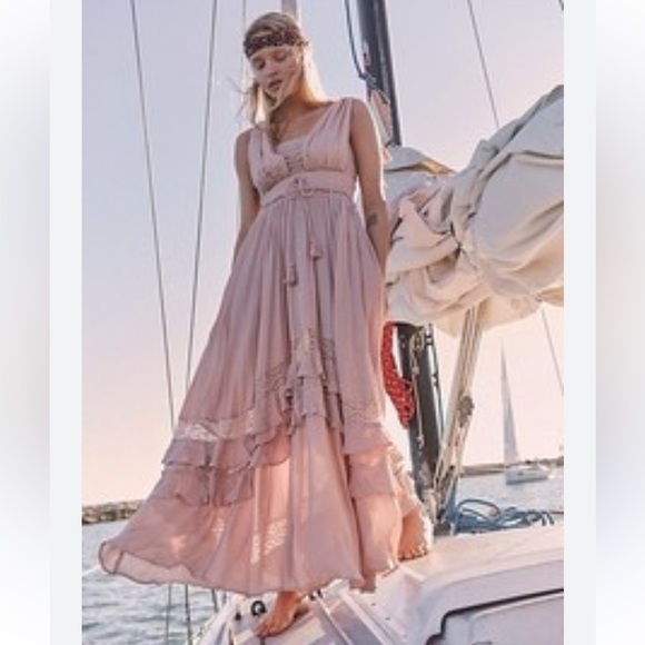Free People Santa Maria Blush Maxi Dress Size Small - Picture 1 of 6